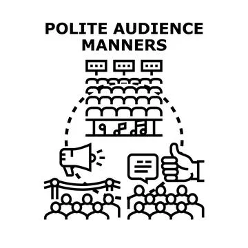 Audience manners and responsible behavior concept vector イラスト素材