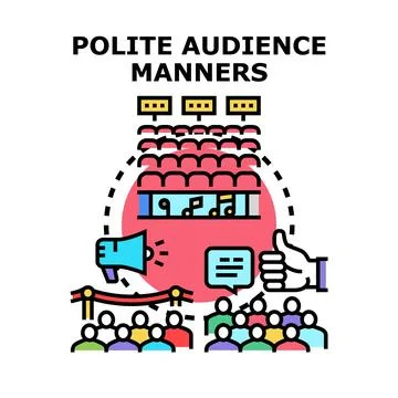 Audience manners and responsible behavior concept vector Stock Illustration