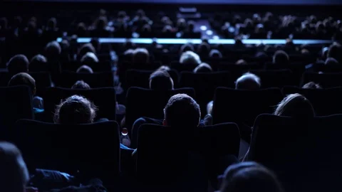 Audience in a movie theater - cinema Stock Footage