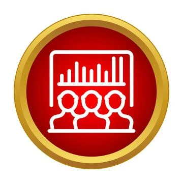 Audience observing data presentation icon concept Illustrazione stock