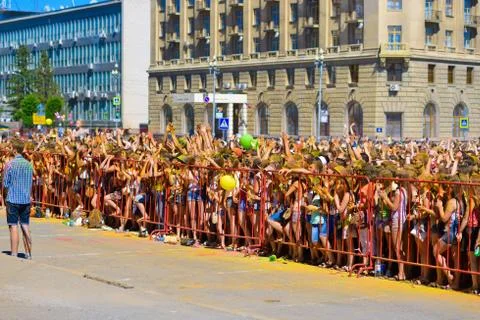 The audience before an obstacle Stock Photos