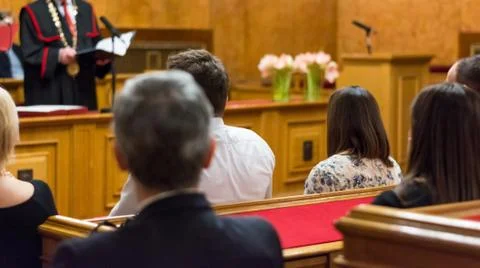 Audience at a official ceremony Stock Photos