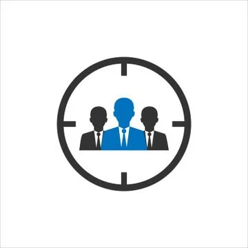 Audience, people target icon. Vector illustration, flat design. Stock Illustration