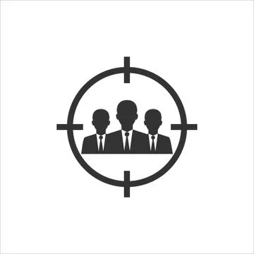 Audience, people target icon. Vector illustration, flat design. Stock Illustration