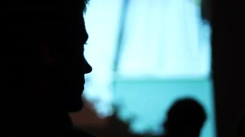 Audience of performance with projections Stock Footage 47175623