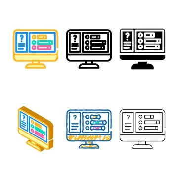 Audience polling color icon vector variety Stock Illustration