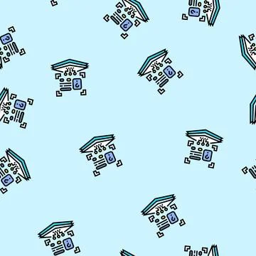 Audience polling virtual conference vector seamless pattern 스톡 일러스트