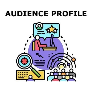 Audience profiling analyzing data for targeted marketing strategy Stock Illustration