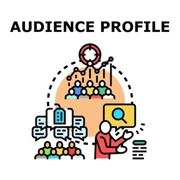 Audience profiling target group analysis and research Stock Illustration