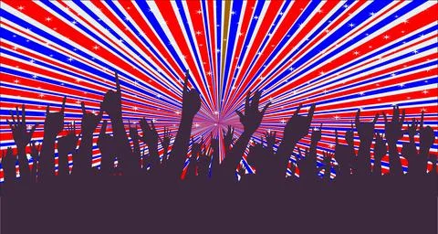 Audience Reaction With A Dazzle Background Stock Illustration