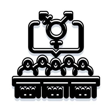 Audience receiving presentation about gender identity concept Stock Illustration