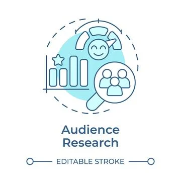 Audience research soft blue concept icon Stock Illustration