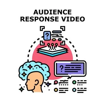 Audience response video concept measuring feedback and interaction 스톡 일러스트