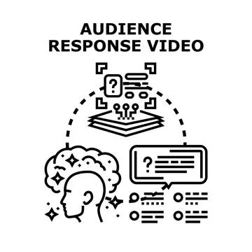 Audience response video concept measuring feedback and interaction 스톡 일러스트