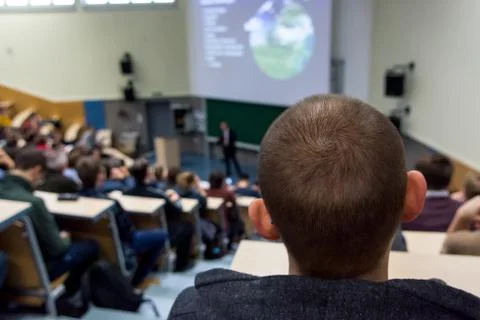 Audience at science conference. Stock Photos