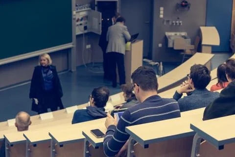 Audience at a science symposiom Stock Photos