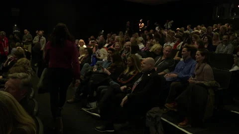 Audience seeing Ron Howard's Rebuilding Paradise, Sundance Film Festival. Stock Footage 221243484