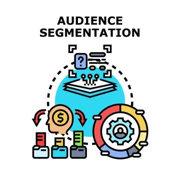 Audience segmentation analyzing consumer groups and data 스톡 일러스트