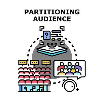Audience segmentation analyzing market demographic dividing groups Stock Illustration