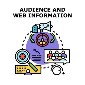 Audience segmentation and targeted web marketing strategy 库存插图