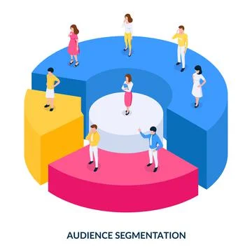 Audience segmentation concept. Dividing your target audience. Stock Illustration