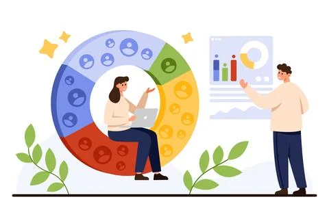 Audience Segmentation Data Analysis Concept Illustration Stock Illustration