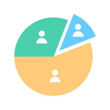 Audience segmentation, a flat color vector element, forms the basis of a ma.. Stock Illustration