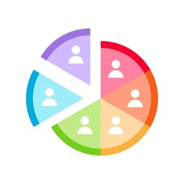 Audience segmentation, a flat color vector element, forms the basis of a ma.. Illustrazione stock