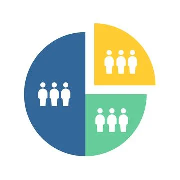 Audience segmentation, a flat color vector element, forms the basis of a ma.. Stock Illustration