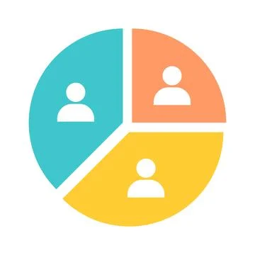 Audience segmentation, a flat color vector element, forms the basis of a ma.. Illustrazione stock