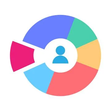 Audience segmentation, a flat color vector element, forms the basis of a ma.. Stock Illustration