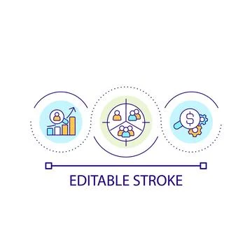 Audience segmentation loop concept icon Stock Illustration