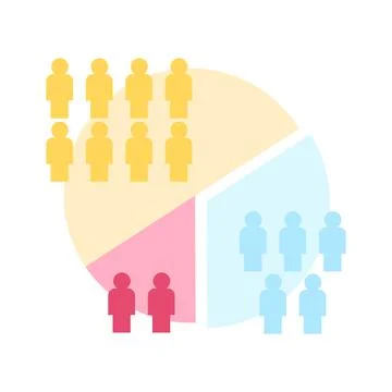 Audience segmentation semi flat color vector element Illustrazione stock