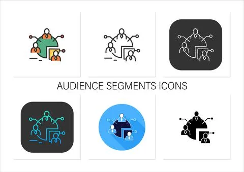 Audience segments icons set Stock Illustration