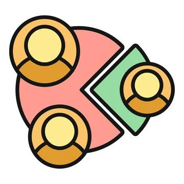 Audience segments represented by a pie chart icon Stock Illustration