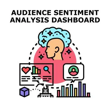 Audience sentiment analysis dashboard displaying marketing data イラスト素材