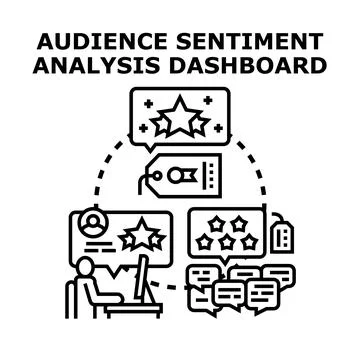 Audience sentiment analysis managing customer feedback Stock Illustration