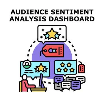 Audience sentiment analysis managing customer feedback Stock Illustration