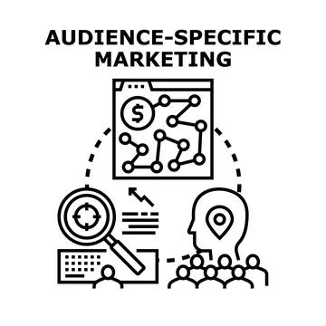 Audience specific marketing concept identifying target demographic Stock Illustration