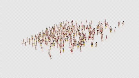 Audience in a stand isolated. entertaining spectators. audience applauding Stock-Footage 296614025