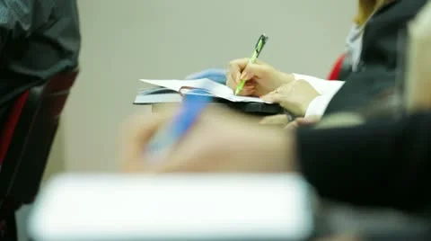 Audience taking notes Stock Footage 22413233