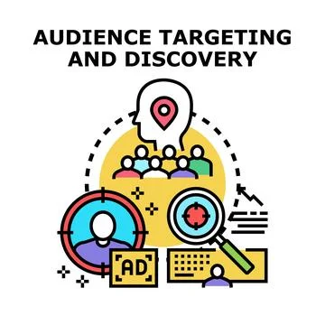 Audience targeting discovery optimizing data strategy Stock Illustration