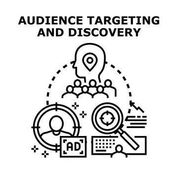 Audience targeting discovery optimizing data strategy Stock Illustration
