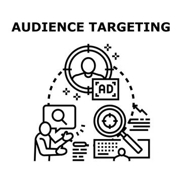 Audience targeting strategy optimizing digital advertising campaigns Stock Illustration