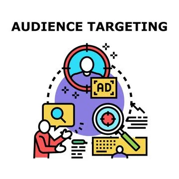 Audience targeting strategy optimizing digital advertising campaigns Stock Illustration