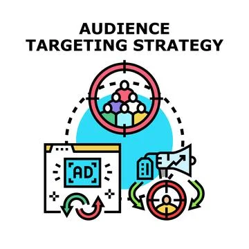 Audience targeting strategy optimizing digital advertising reach Stock Illustration