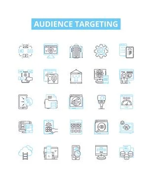 Audience targeting vector line icons set. Audience, targeting, segmentation Illustration