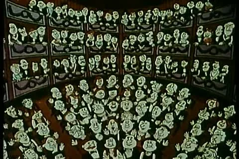 Audience in theater applauding Stock Footage