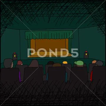 Audience at theater Stock Illustration