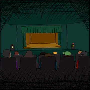 Audience at theater Stock Illustration